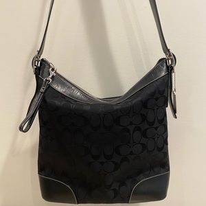 Coach Cross Body bag. Classic black on black.